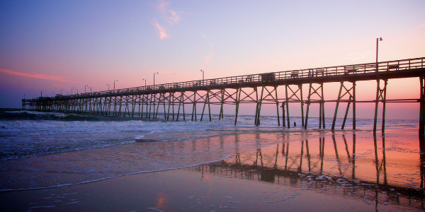 The Oak Island Pier is just minutes from Southport.
